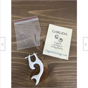 Garuda Natural Carved Dolphin Shape SINGLE Pierced Earring Made in Indonesia